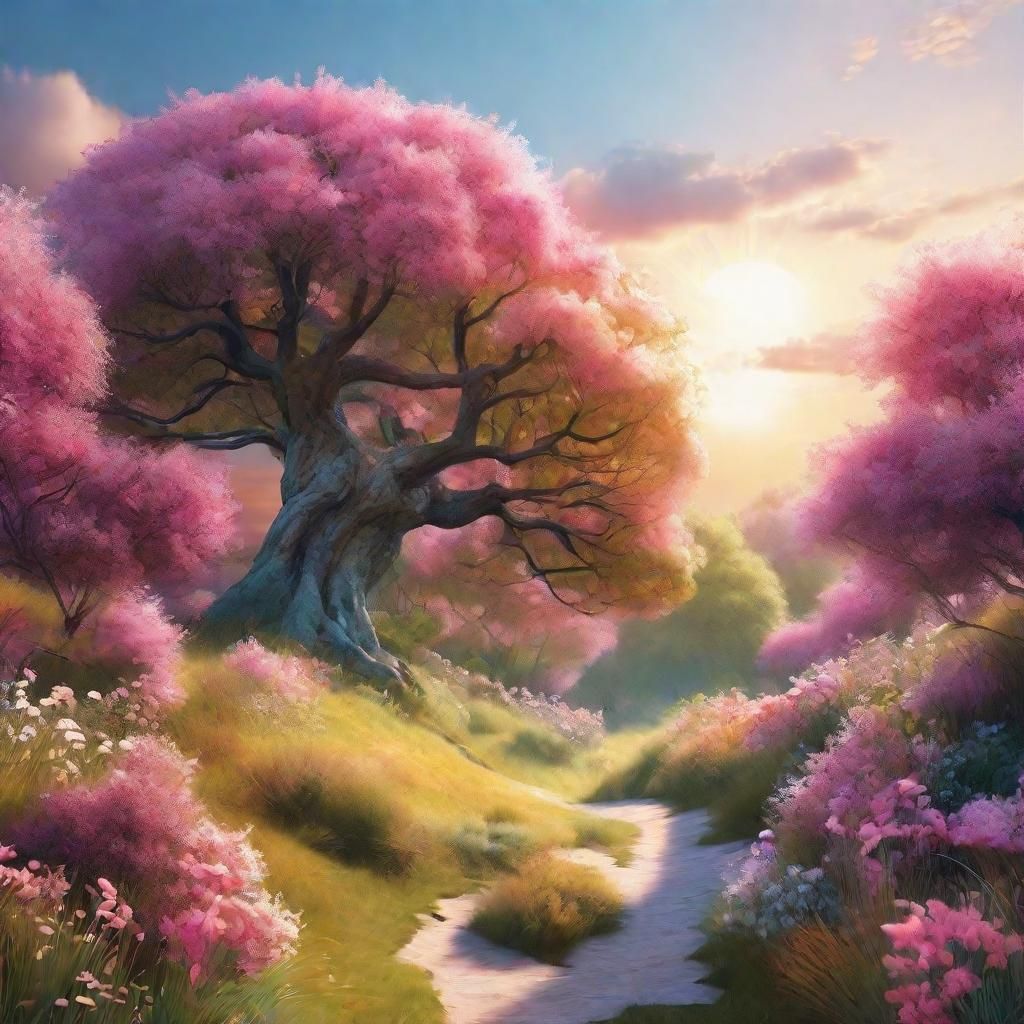 Magical Fantasy Landscape in Hyperrealistic Style