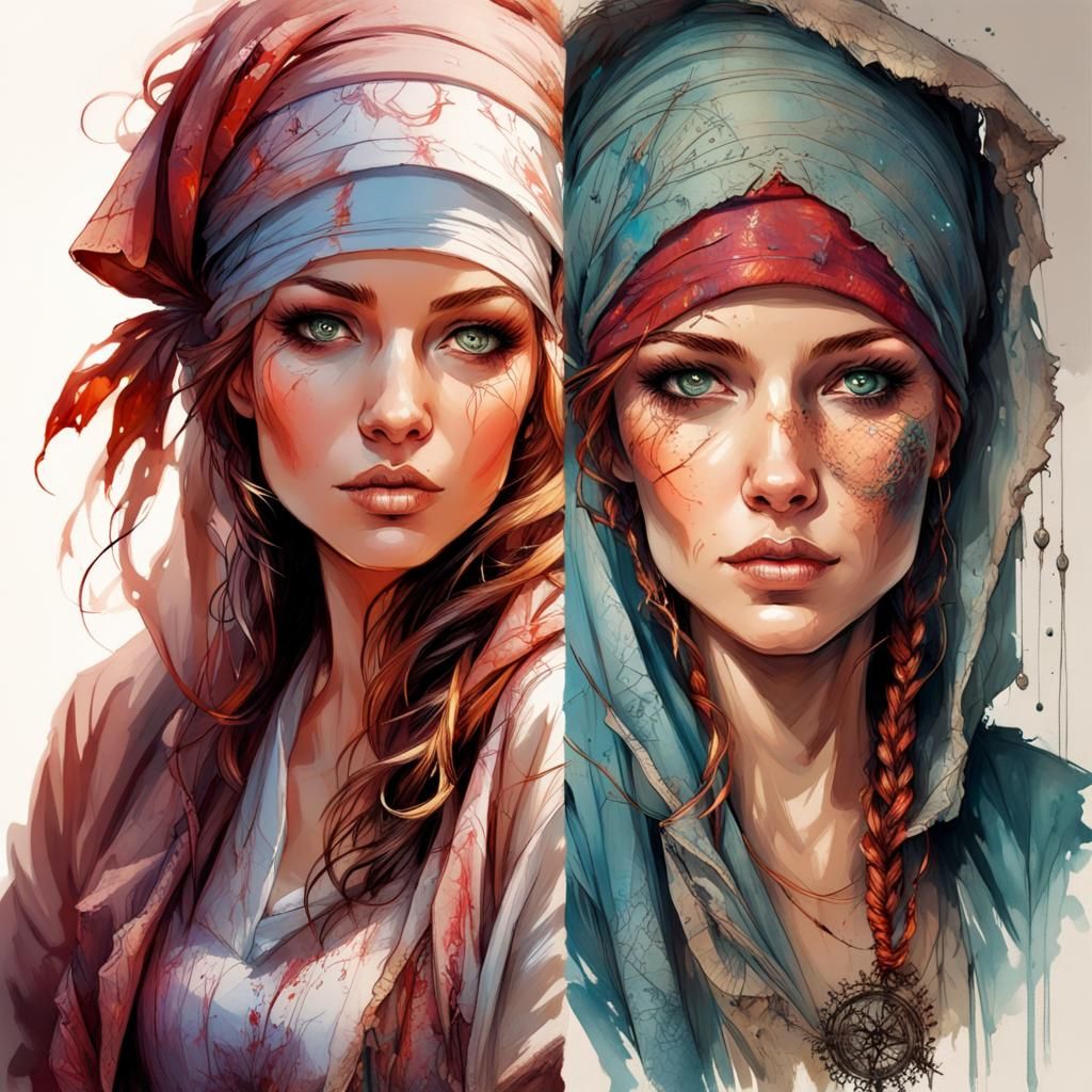 Intricate Hijabi Pirate Concept Art