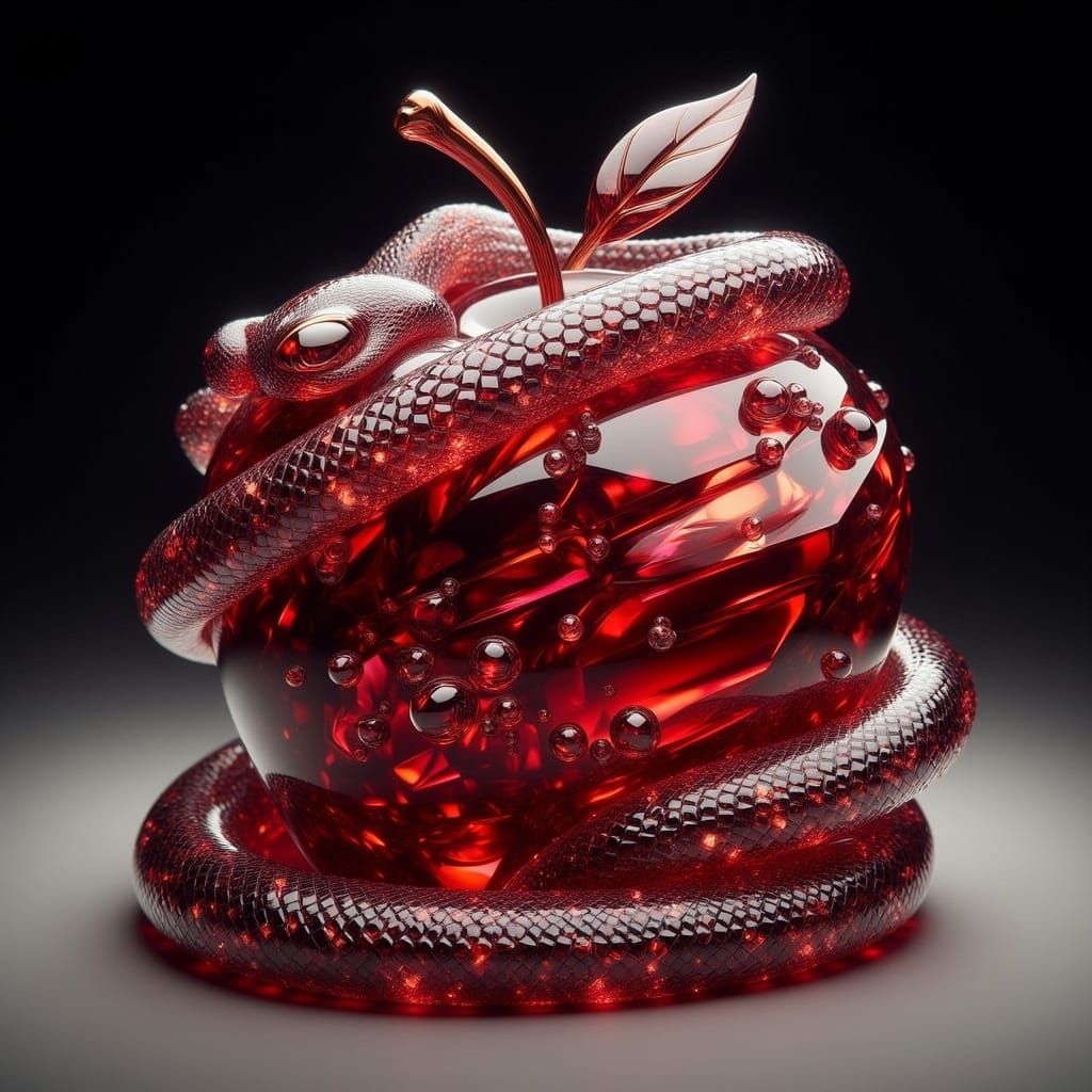 Glass Apple Entwined by a Serpent
