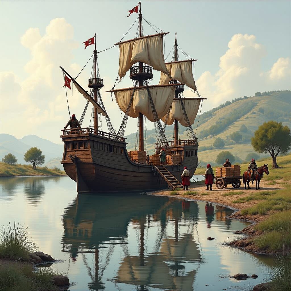 1490s Carrack Resupply Operation by Goblin Pirates