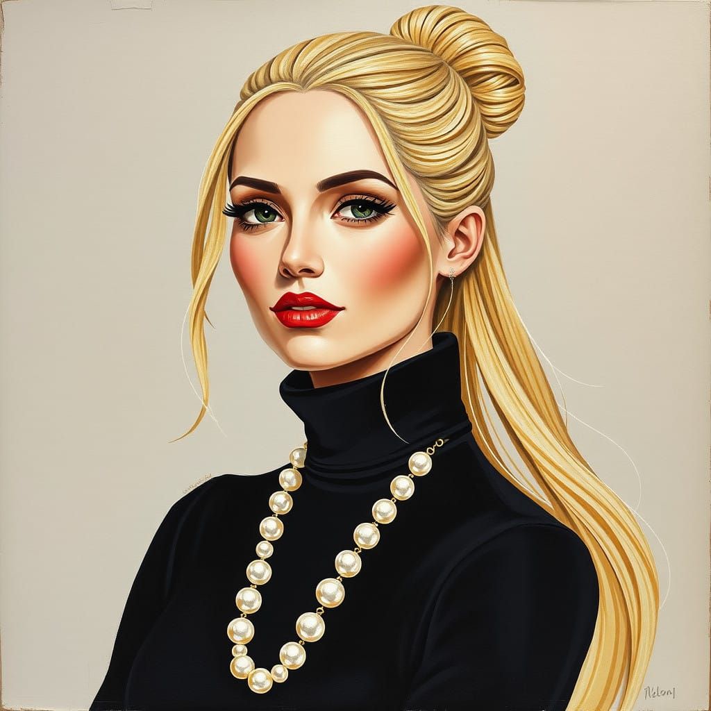 Whimsical Portrait of a Beautiful Blonde Woman