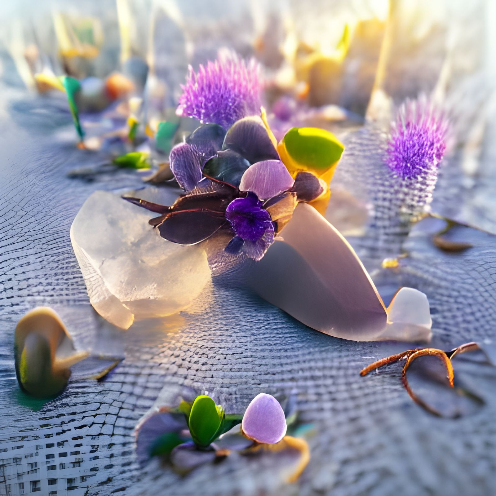 Ethereal Sea Glass Dreamscape in Vintage Style