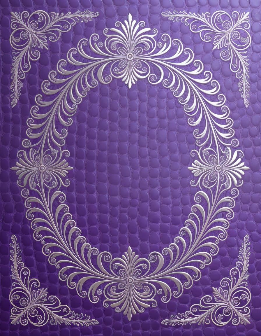 Luxurious Lavender Book Cover with Silver Floral Design