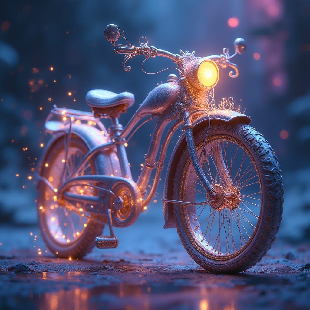 Majestic, Ornate Bicycle in a Fantastical Realm