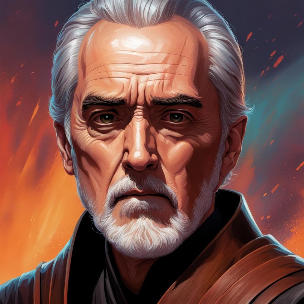 Young Jedi Count Dooku in Hyperrealistic Style