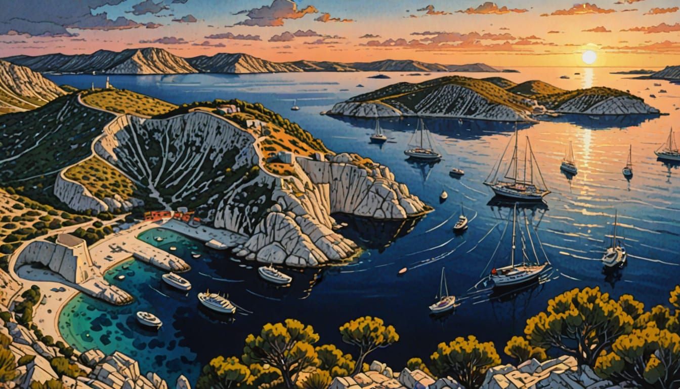 Surreal Sunset on Sestrica Vela Island, Kornati Archipelago