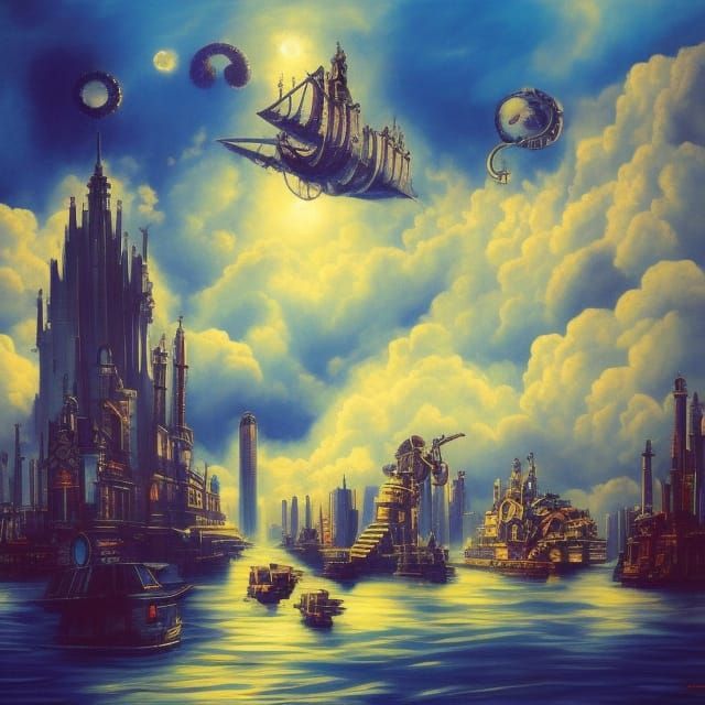 Steampunk London Floating City Masterpiece