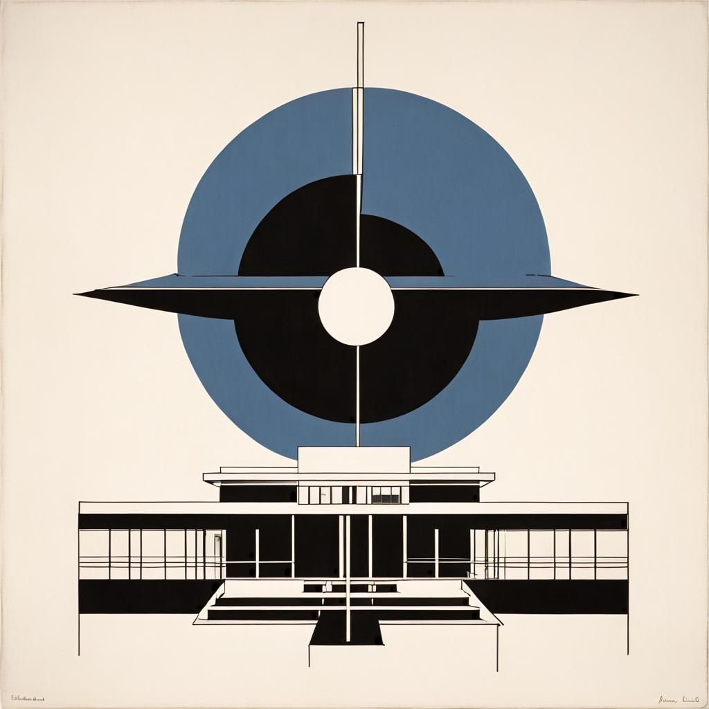 Abstract Bauhaus Geometric Composition