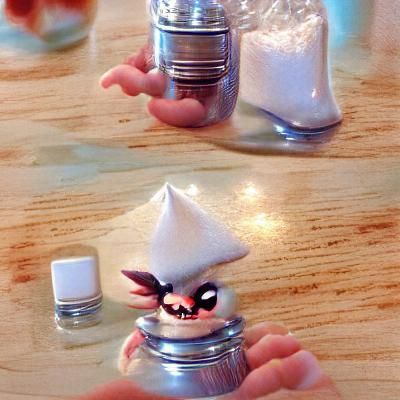 Salt Shaker Filled with Tiny Gremlins