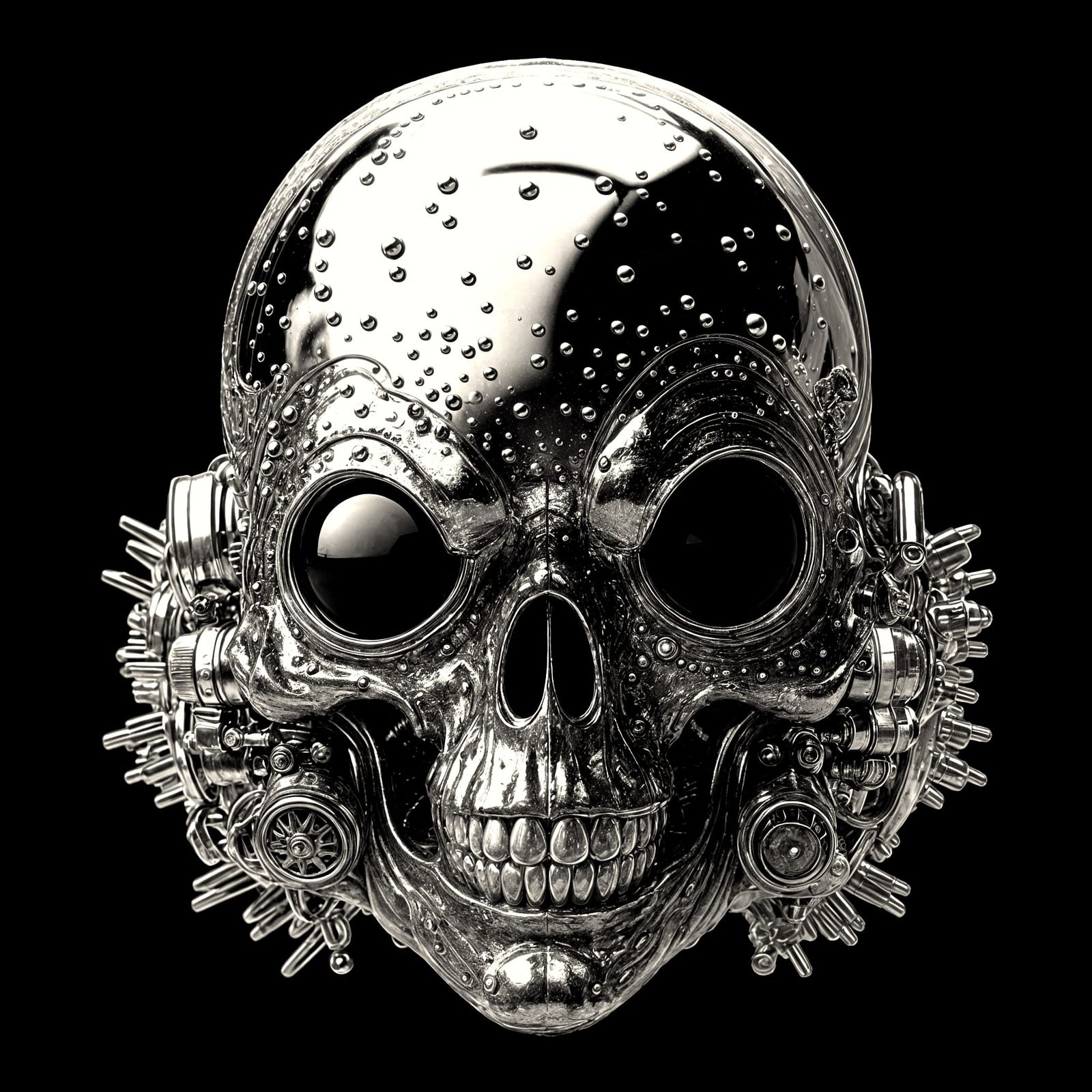 Villainous Man with Galaxy Skull in Dieselpunk Style