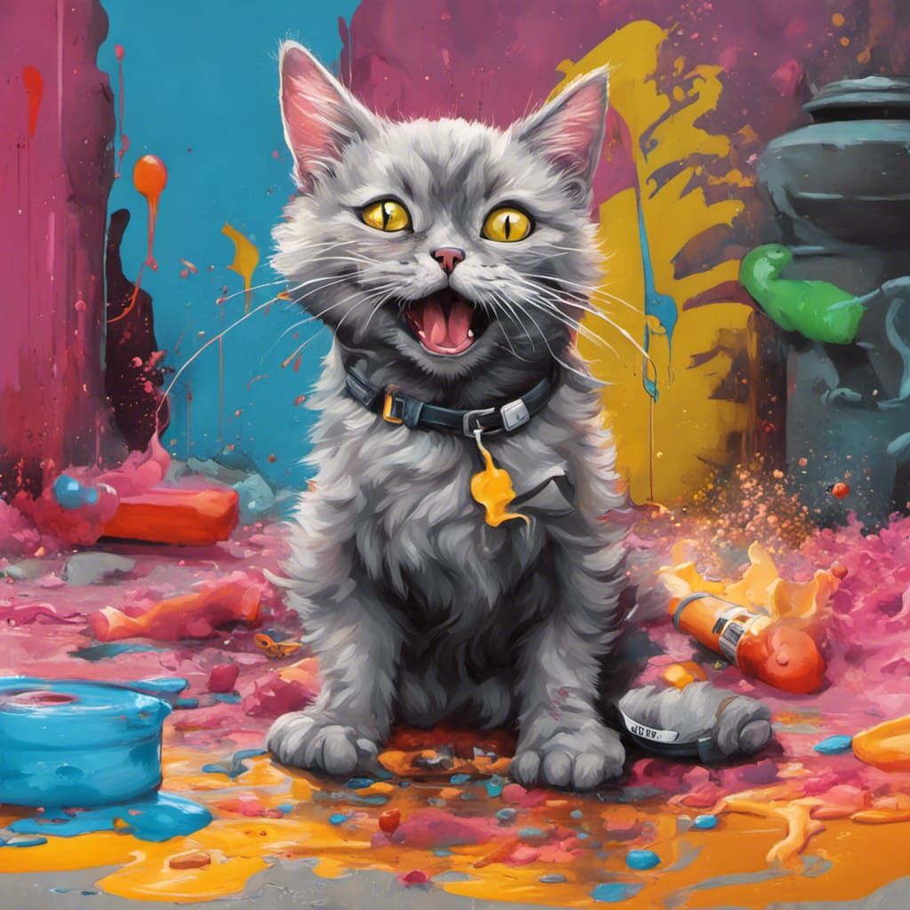 Funny Animals in Graffiti Splash Art Style