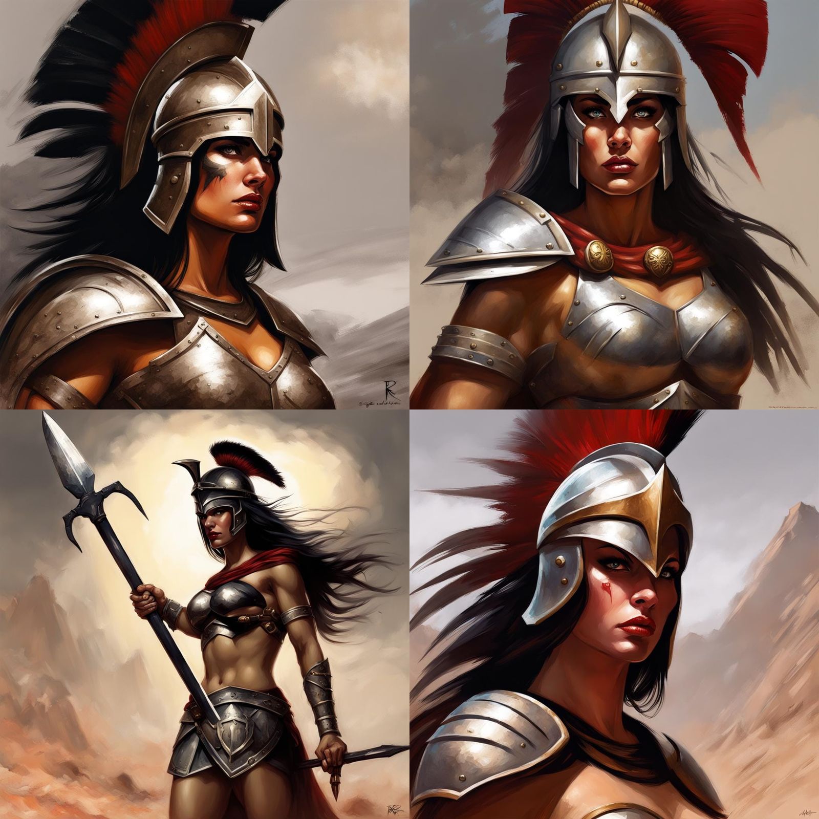 Sinister Spartan Warrior Princess Digital Art