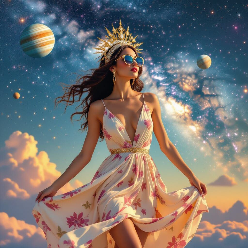 Cosmic Diva: A Photorealistic Acid Jazz Dreamscape