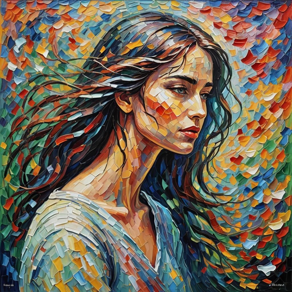 Expressionist Painting of Longing with Impasto Texture