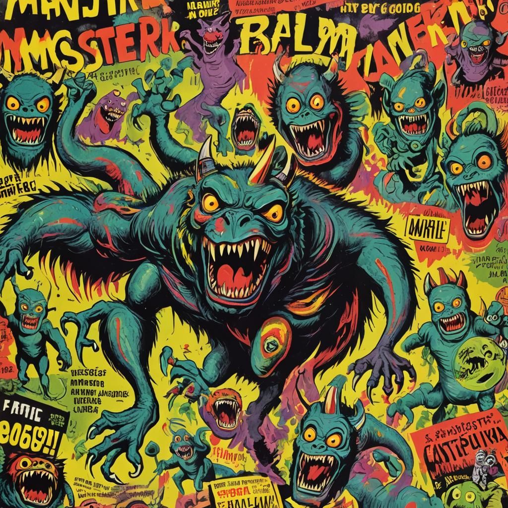 Retro Monster Kit B-Movie Packaging Art