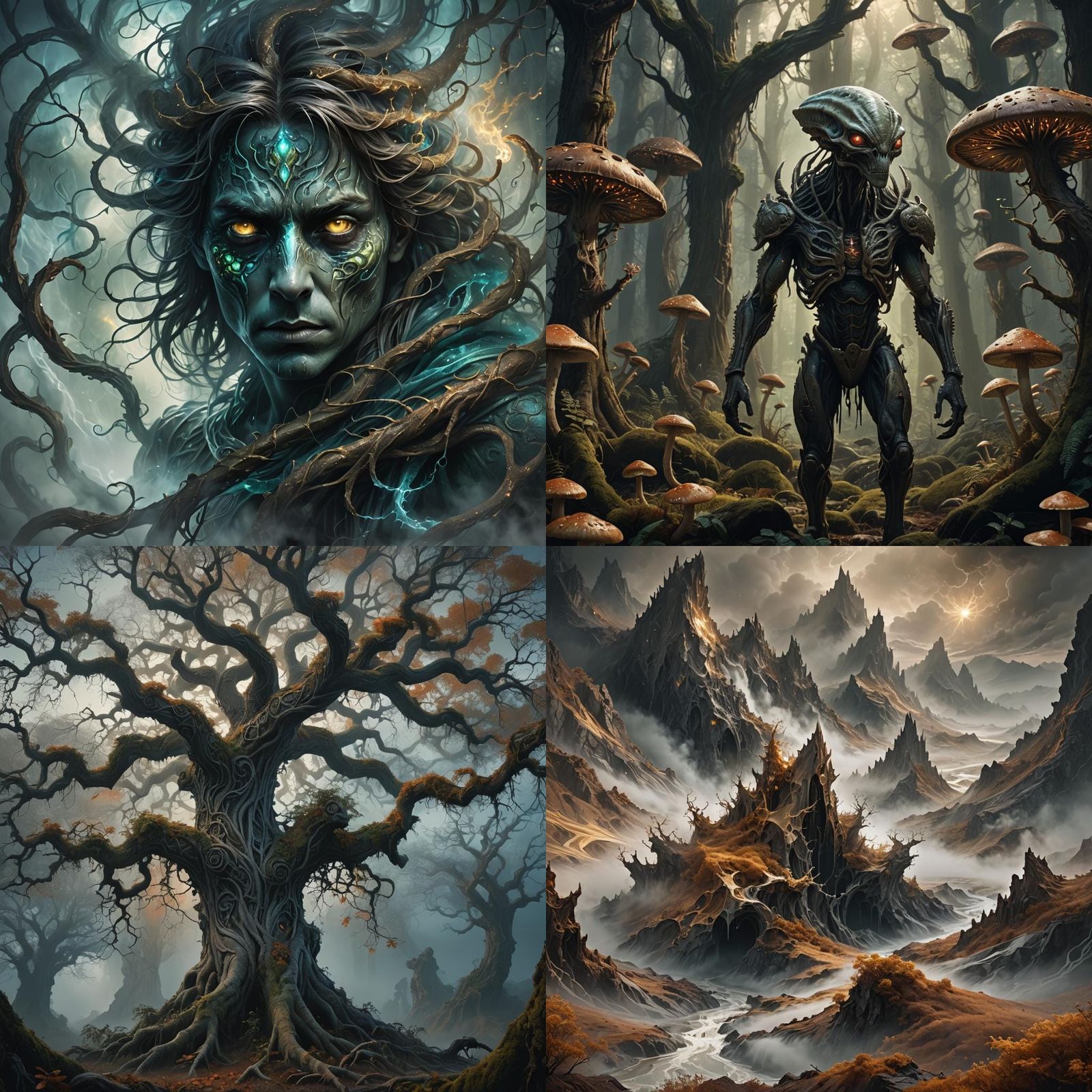 Abstract Matte Painting in Gray Tones