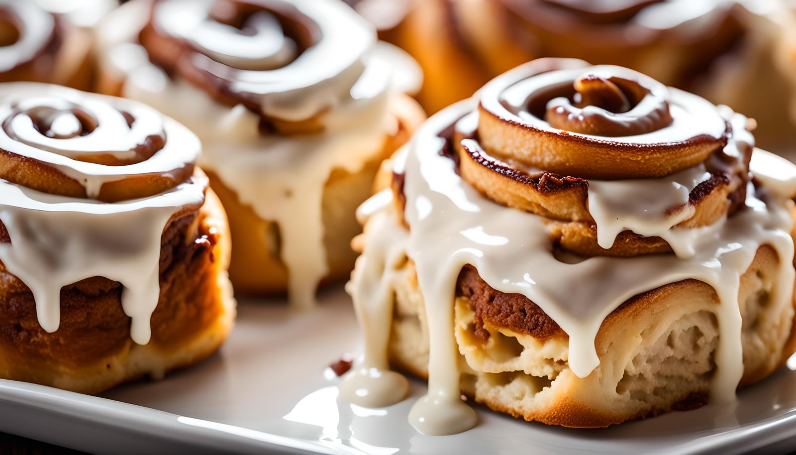 Delicious Cinnamon Rolls with Frosting, Professional Photogr...