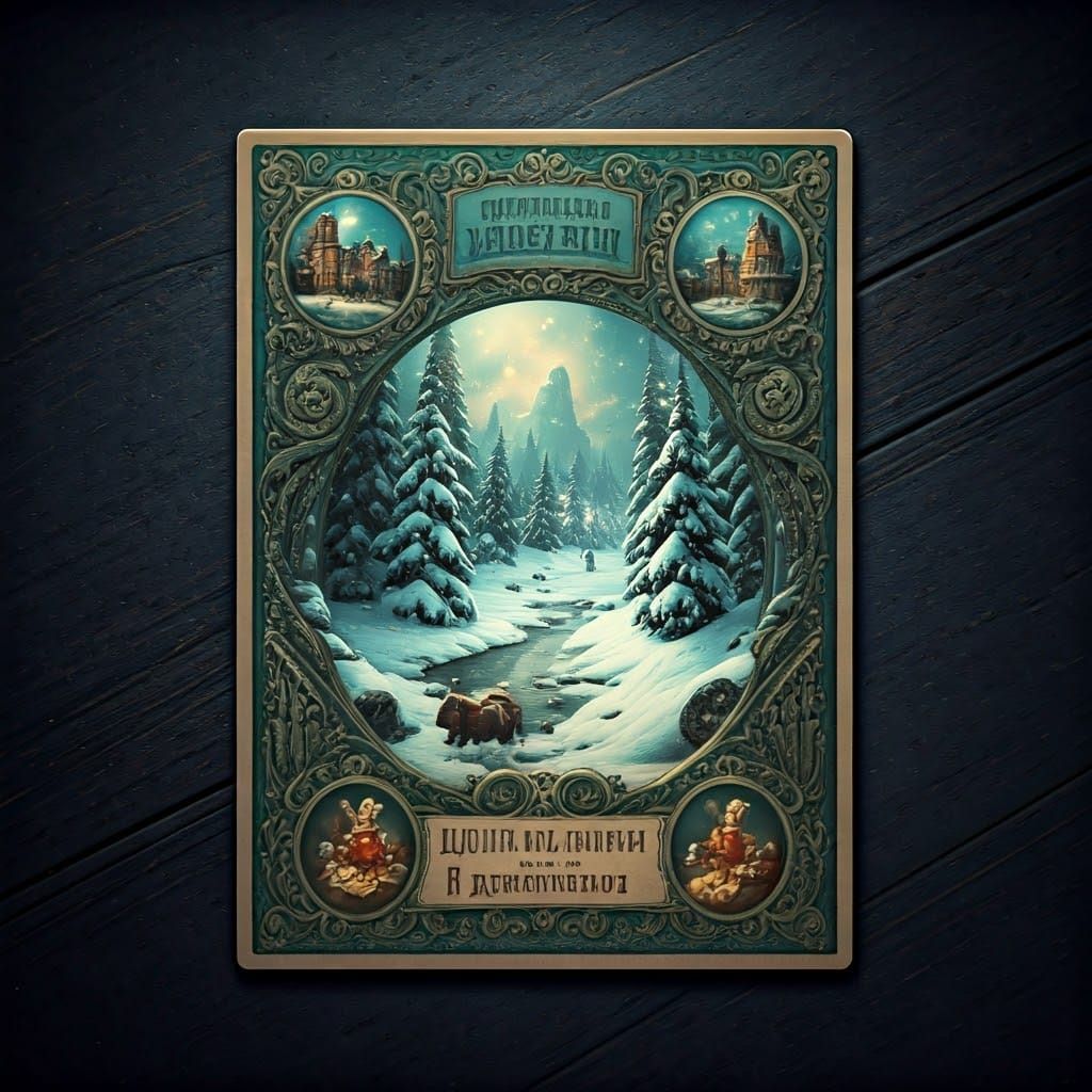 Vintage Russian Holiday Postcard in 8K