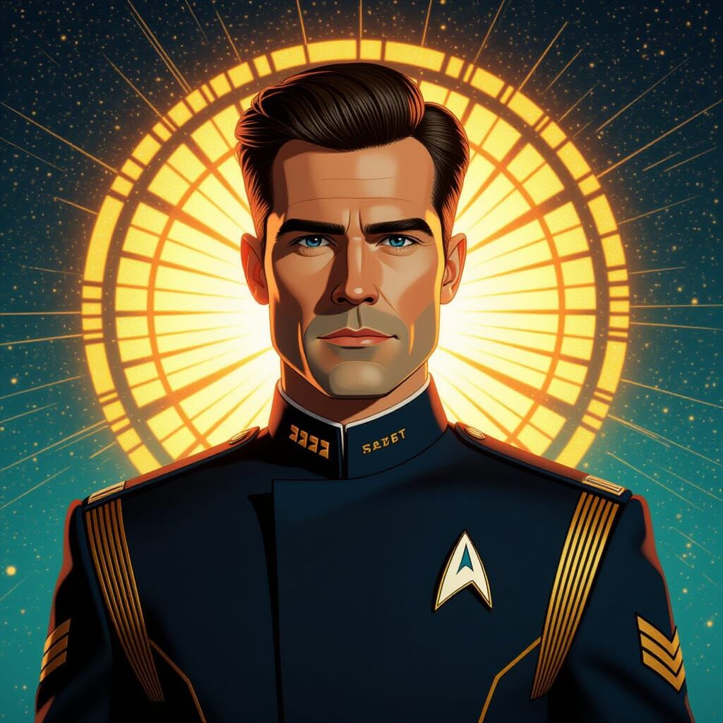 Starfleet Officer Portrait in Art Nouveau Style
