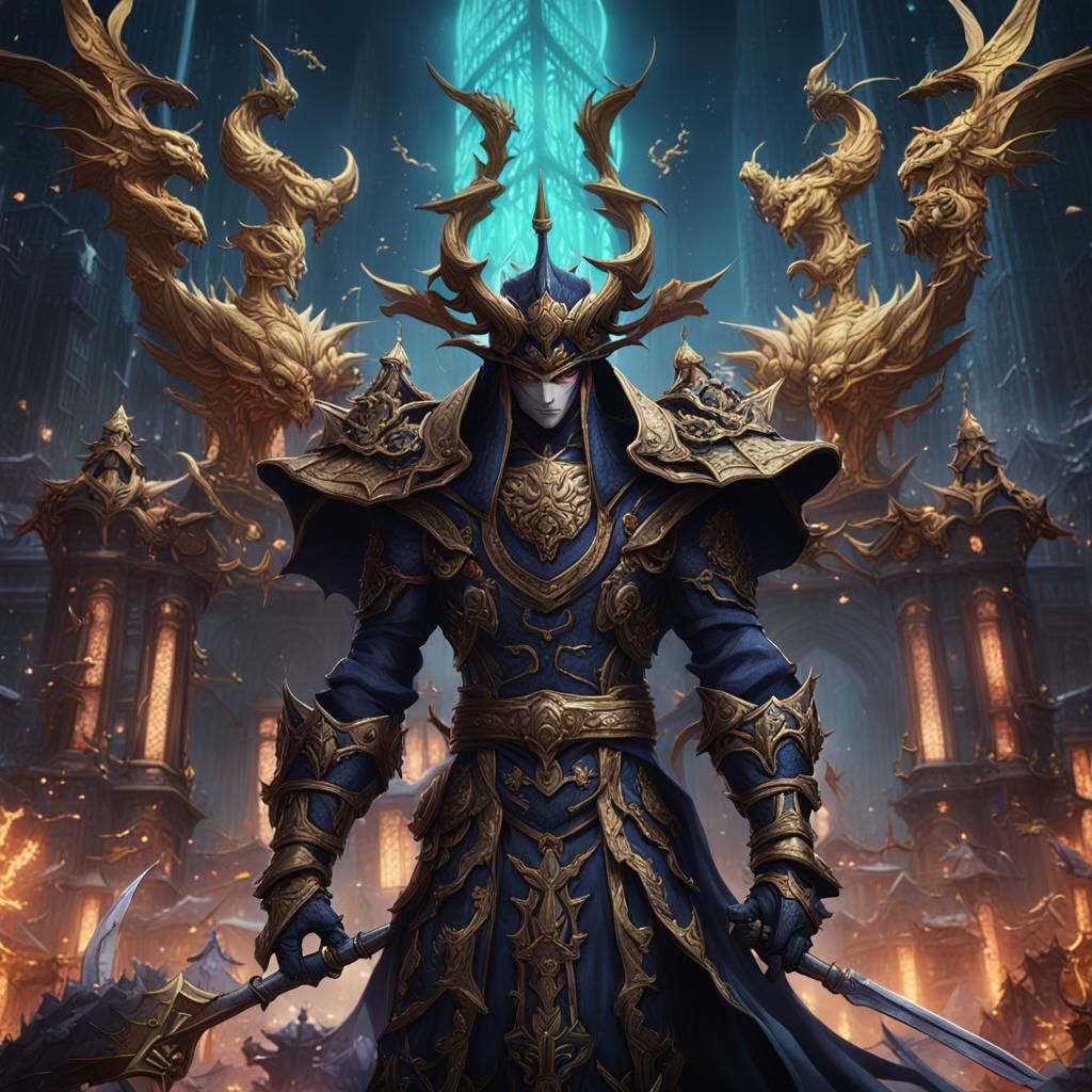 Anime Villain Showdown: Detailed Fantasy Concept Art