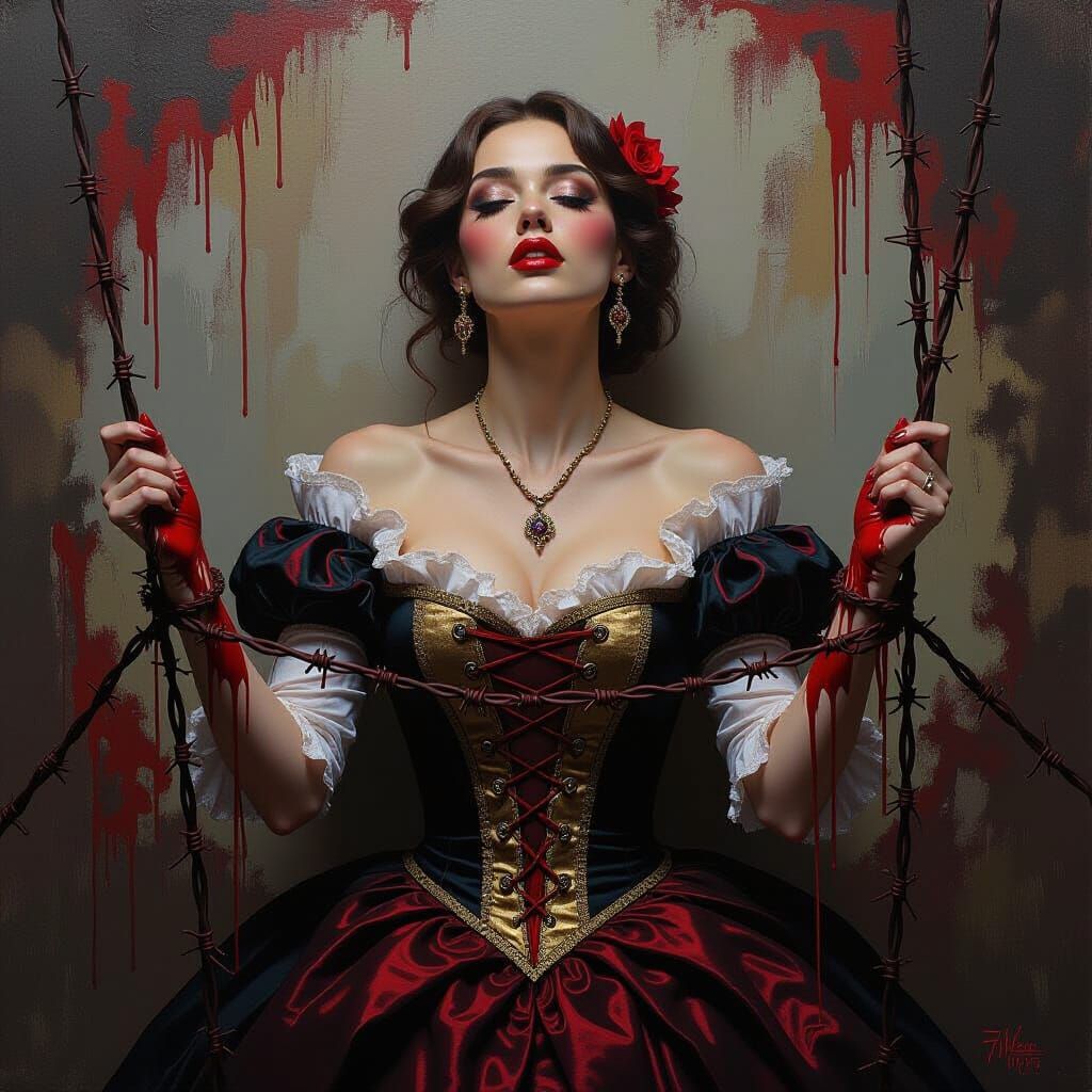 Distressed Beauty in Gothic Renaissance Style