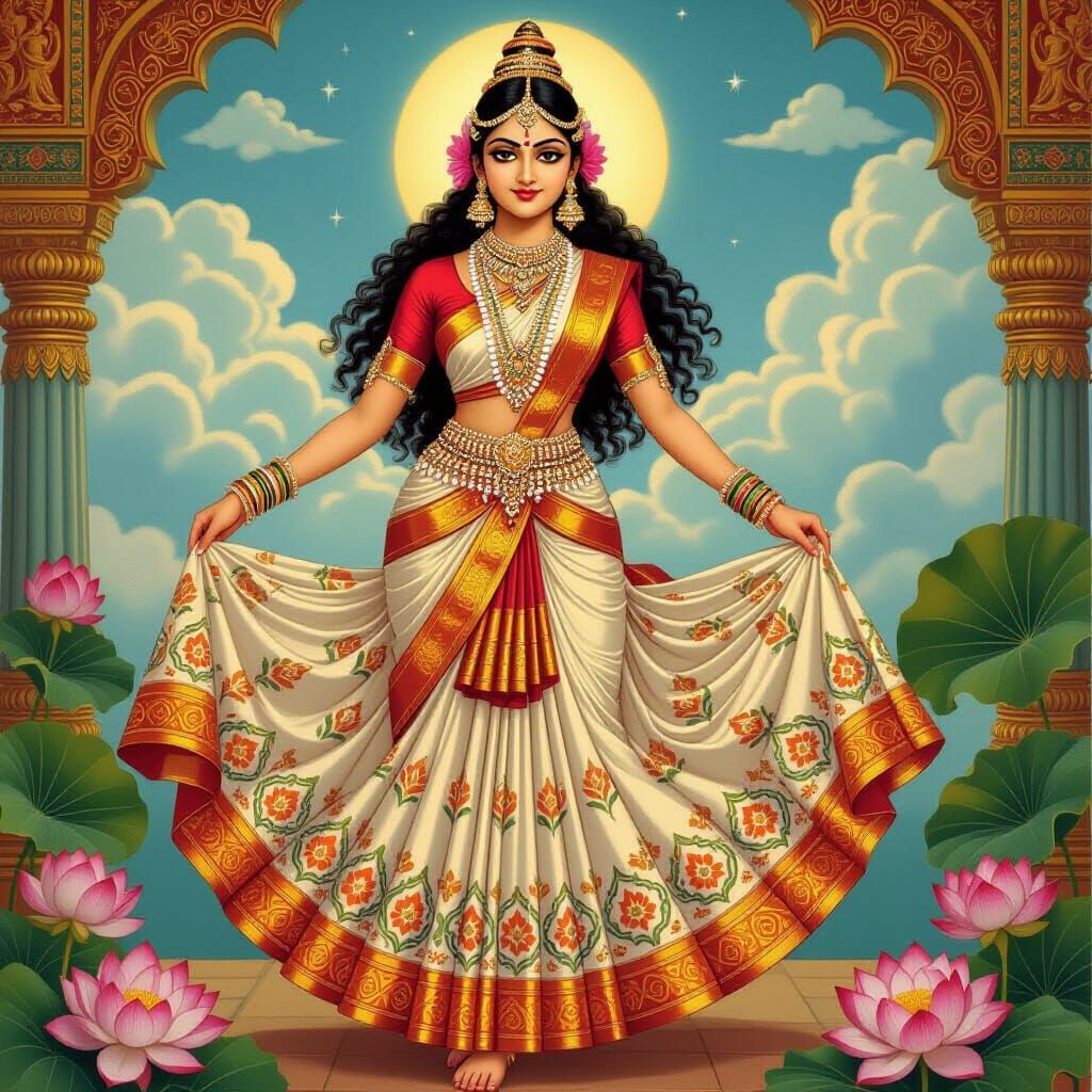 Pramlocha, a celestial apsara from Hindu mythology.