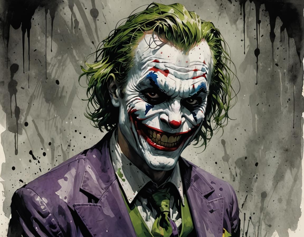 Sinister Hysterical Joker in Dark Fantasy Style