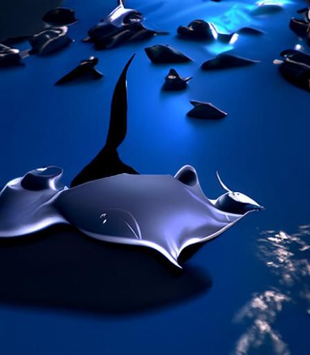 Mystical Manta Rays and Stingrays in Ocean Depths