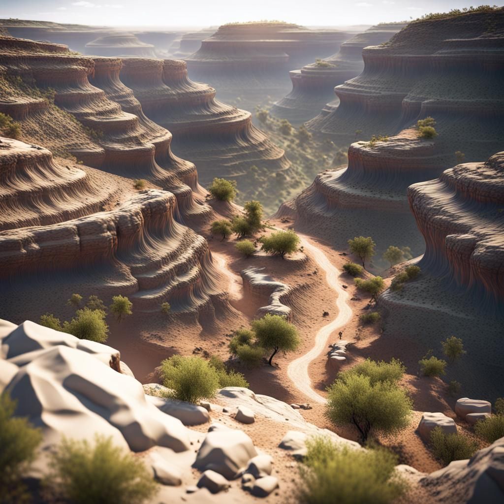 Olduvai Gorge: Epic 3D Videogame Landscape