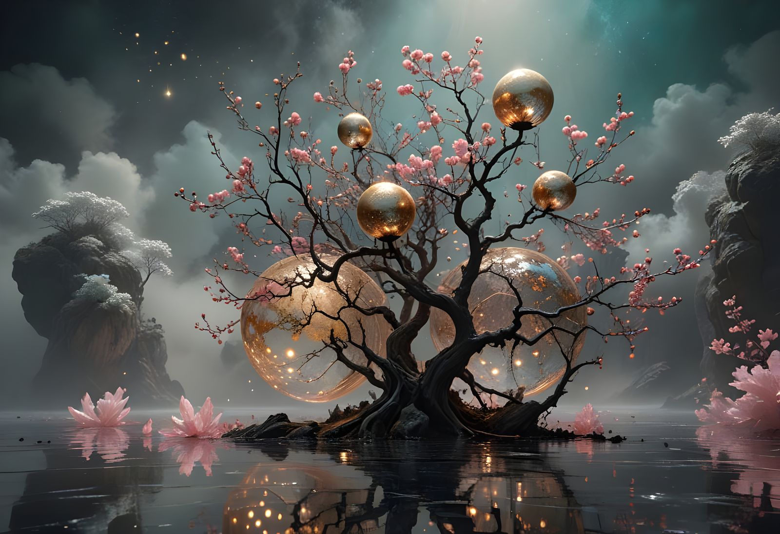 Golden Spheres in Shadow-Light, La Tour Style