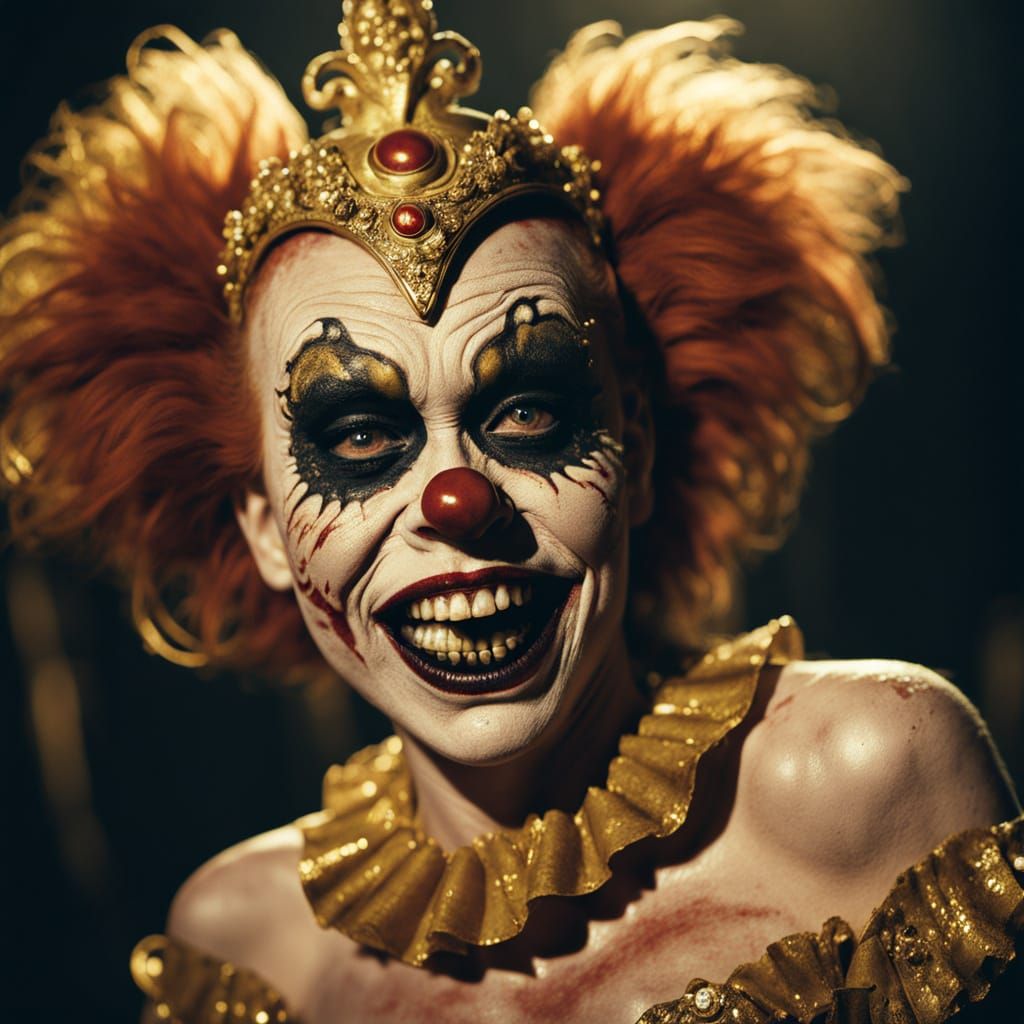 Golden Zombie Monkey Clown Burlesque Dancer