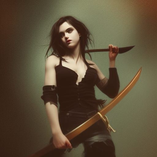 Pirate Girl with Sword: Dark Fantasy Concept Art
