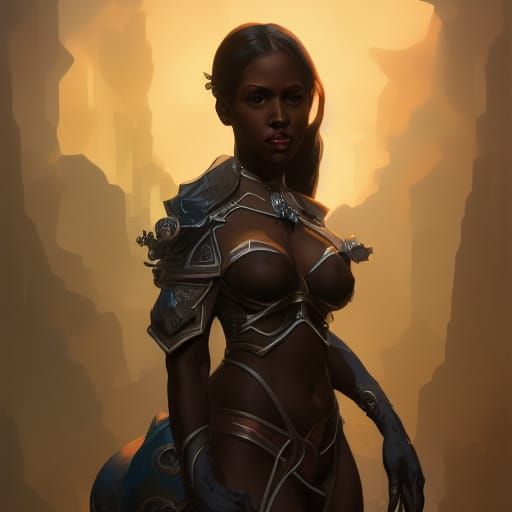 Detailed Portrait of a Dark Elf Warrior