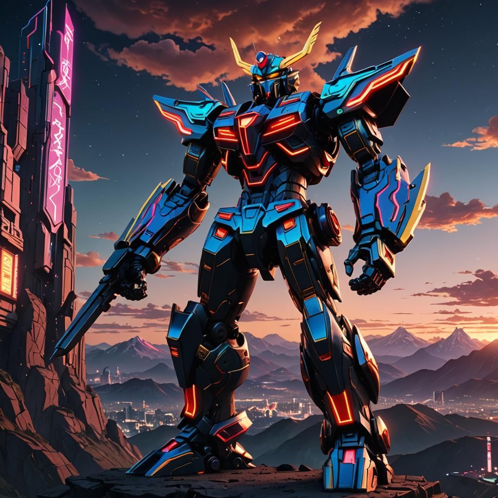 Grendizer Mecha in Art Nouveau Style