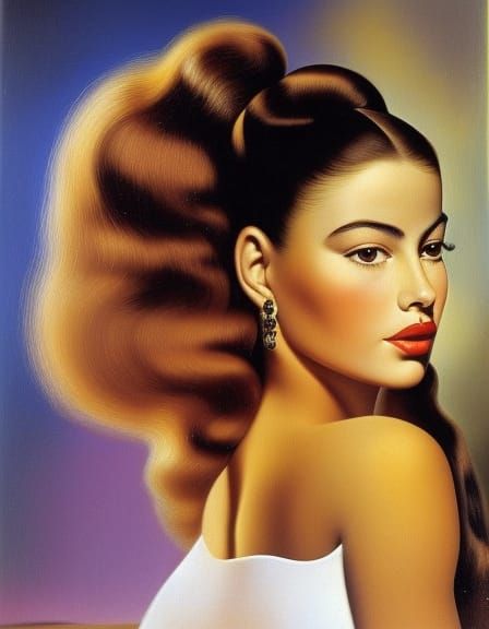 Surreal Portrait of a Young Woman in Dali Style