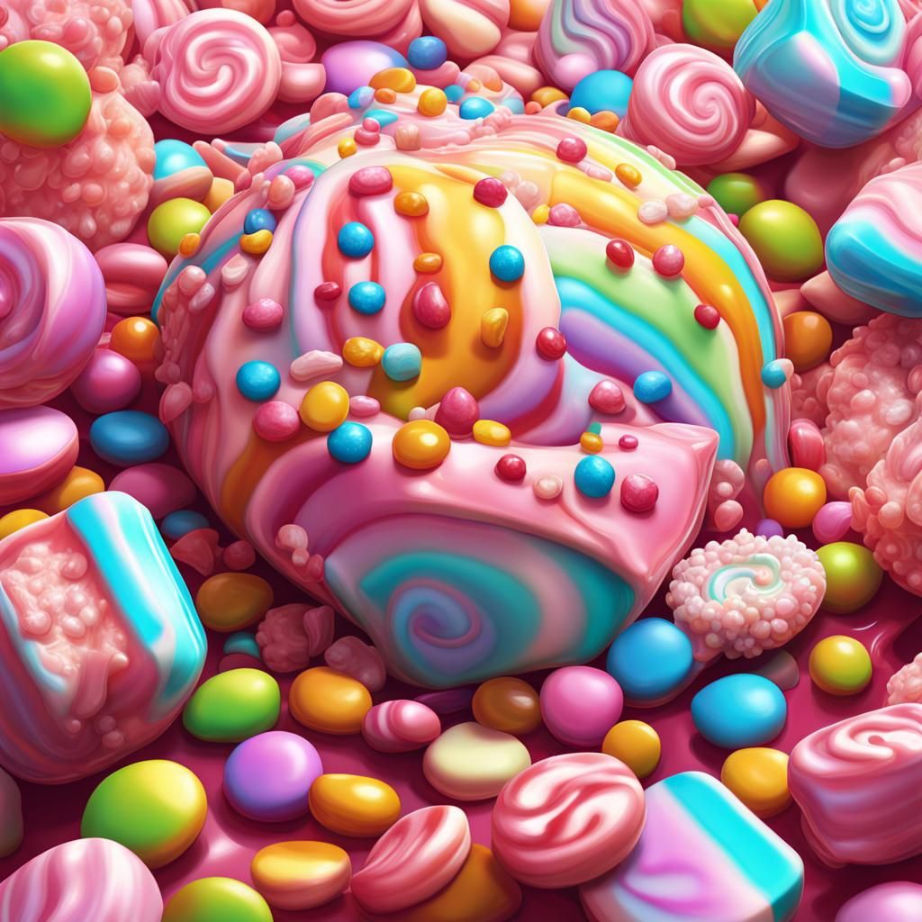 Hyperrealistic Crazy Diamond in Candyland Art Style