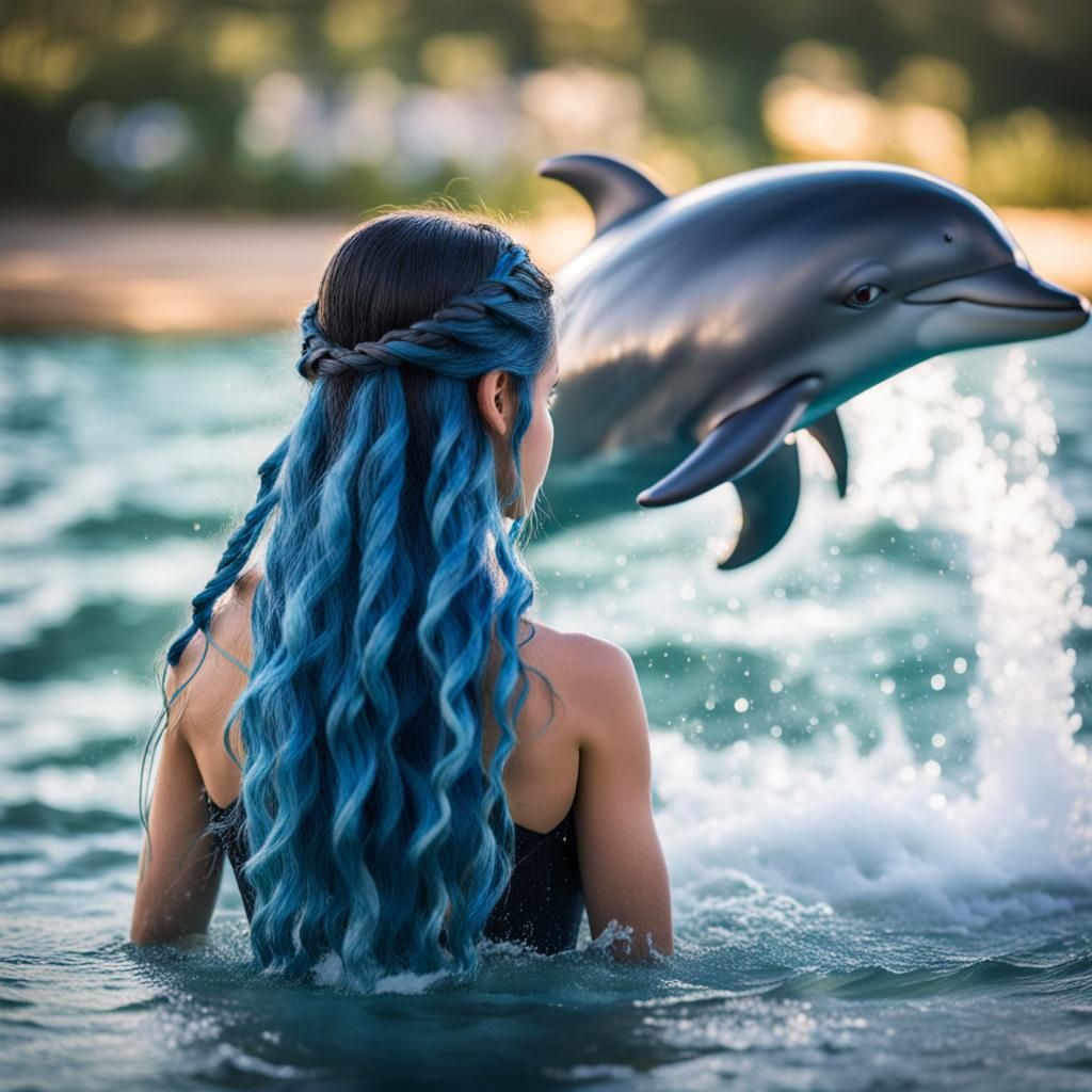 Girl with Dolphin Hair: Professional Photography
