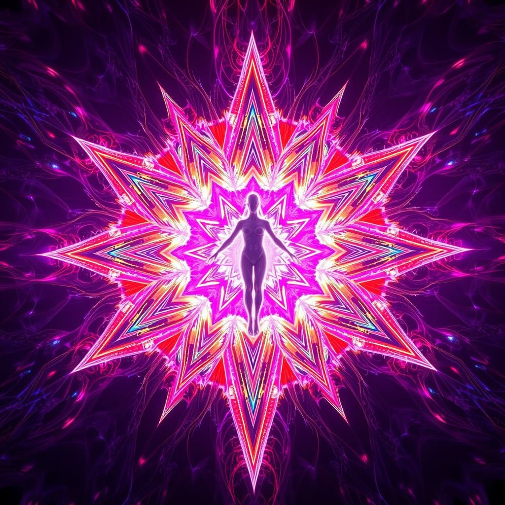 Ethereal Cosmic Portal in Vibrant, Multi-Colored Style