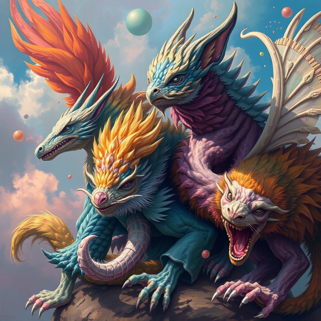 Dreamlike Animal Hybrids in a Fantastical Style