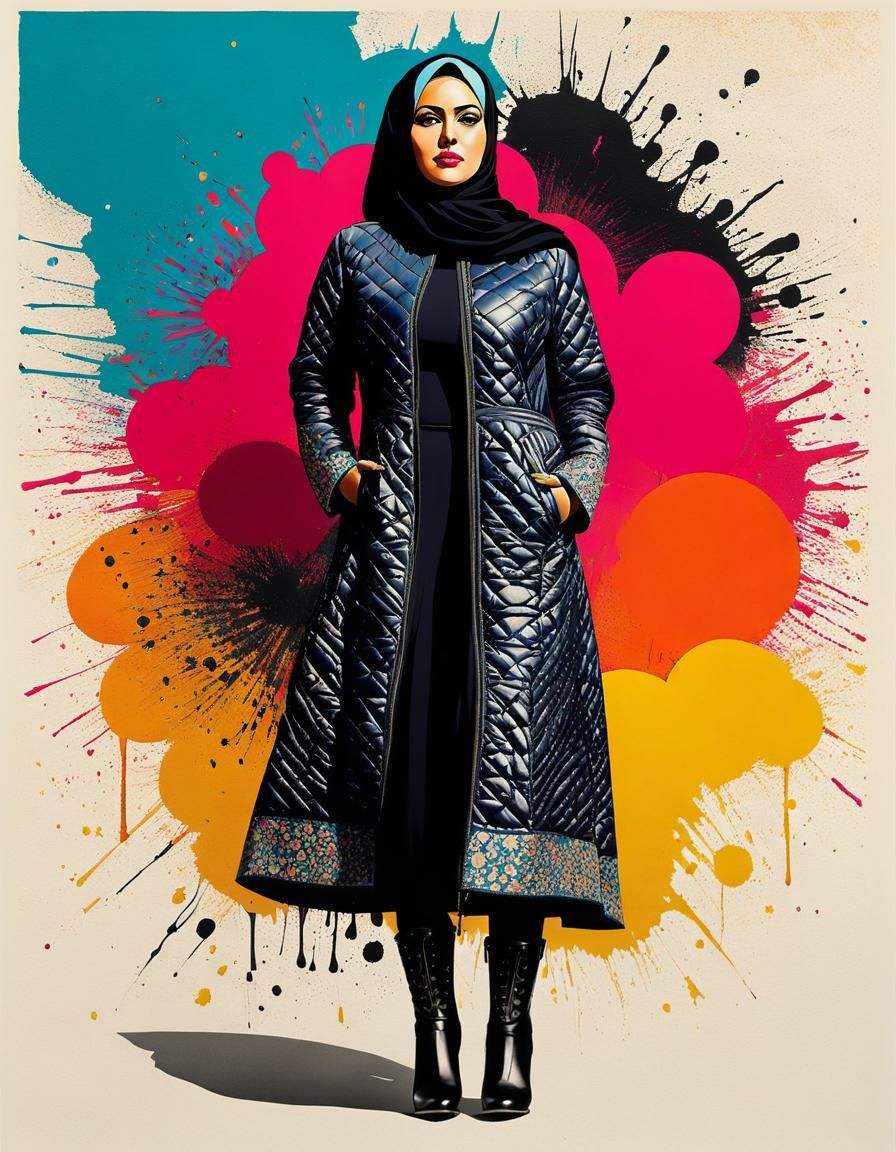 Curvy Woman Portrait in Pop Art Style