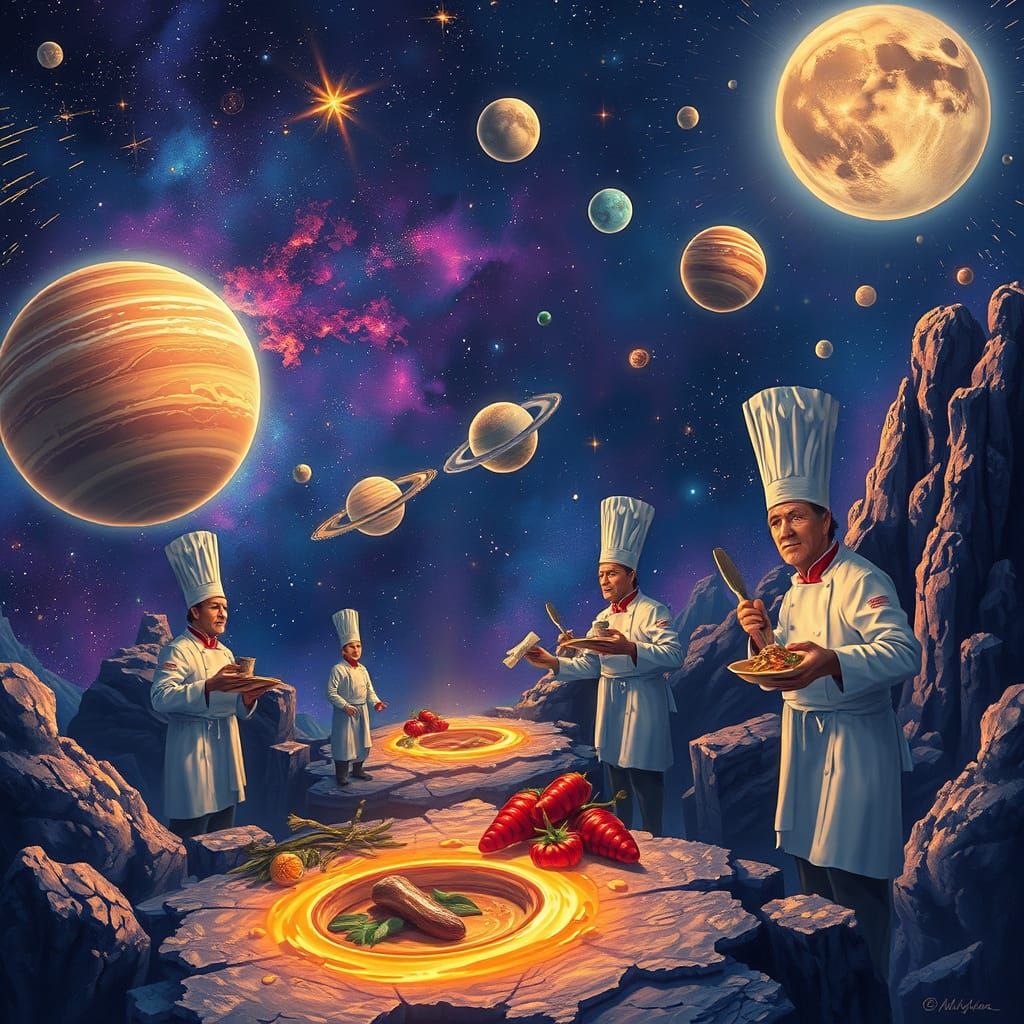 Cosmic Chefs Discovering Vibrant Gastronomic Planets