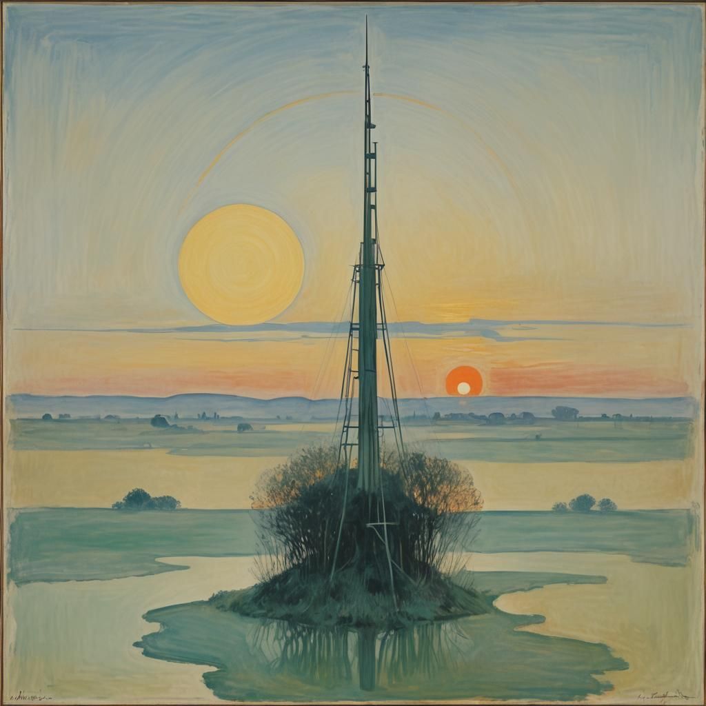 Abstract Sunrise Over France: Modern Art Installation