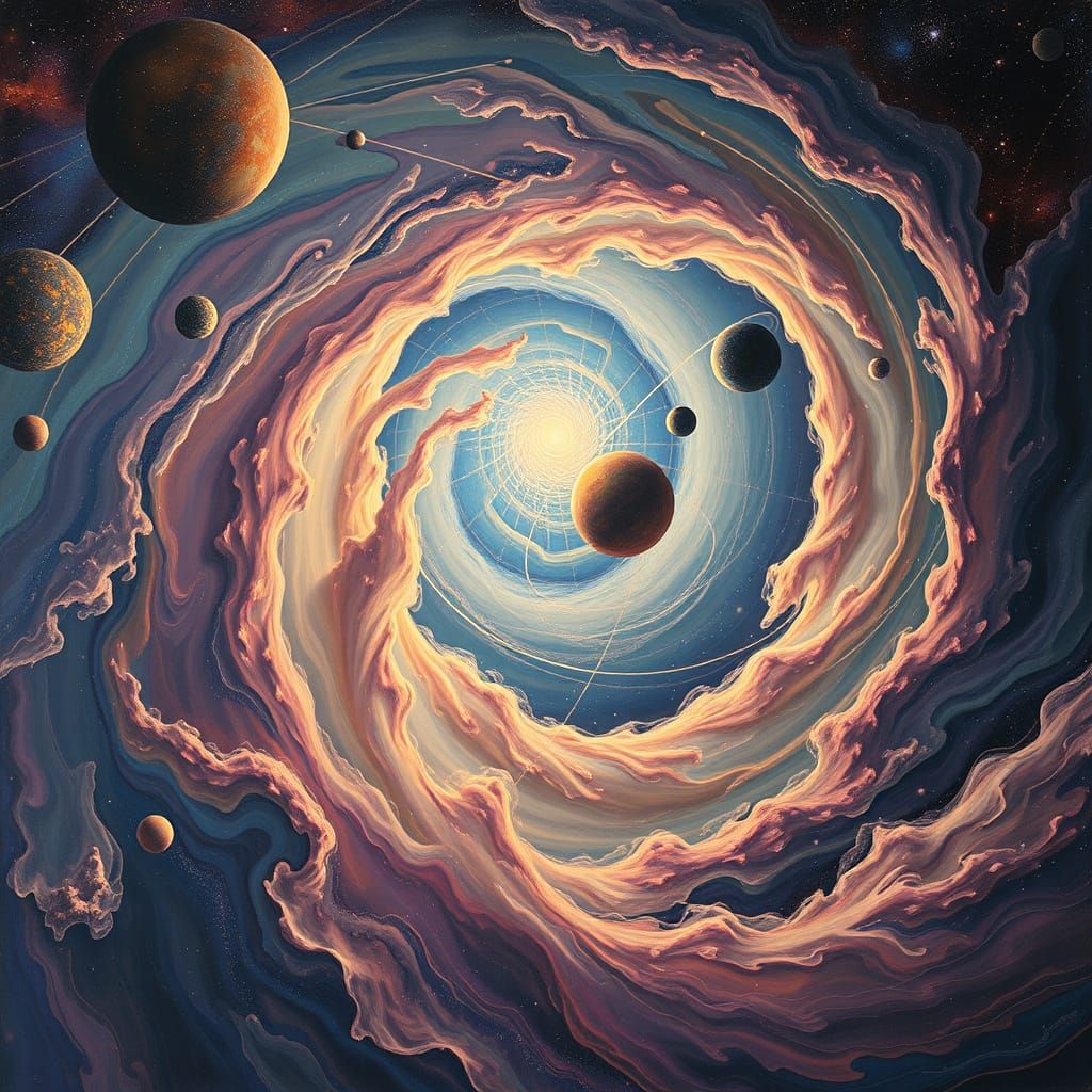 Cosmic Dreamscapes in Vibrant, Electric Colors