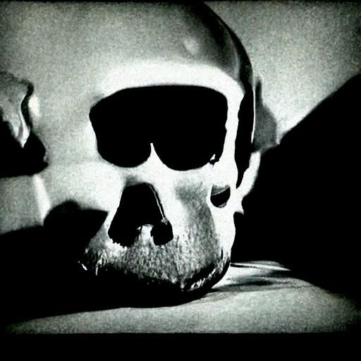 Creepy Skull in Film Noir Style
