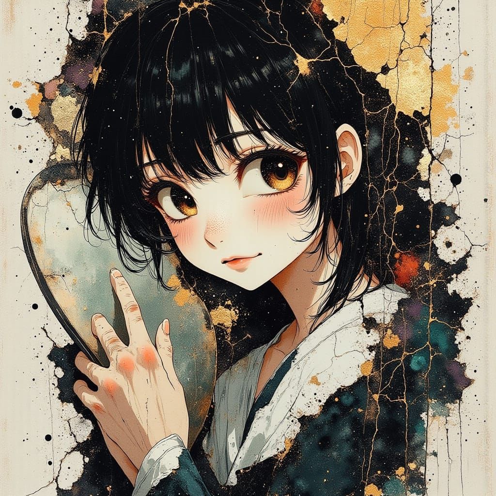 80s Anime Art: Woman Overcoming Adversity