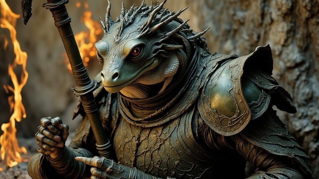 Lizard People of Alpha Draconis in Regal Portrait