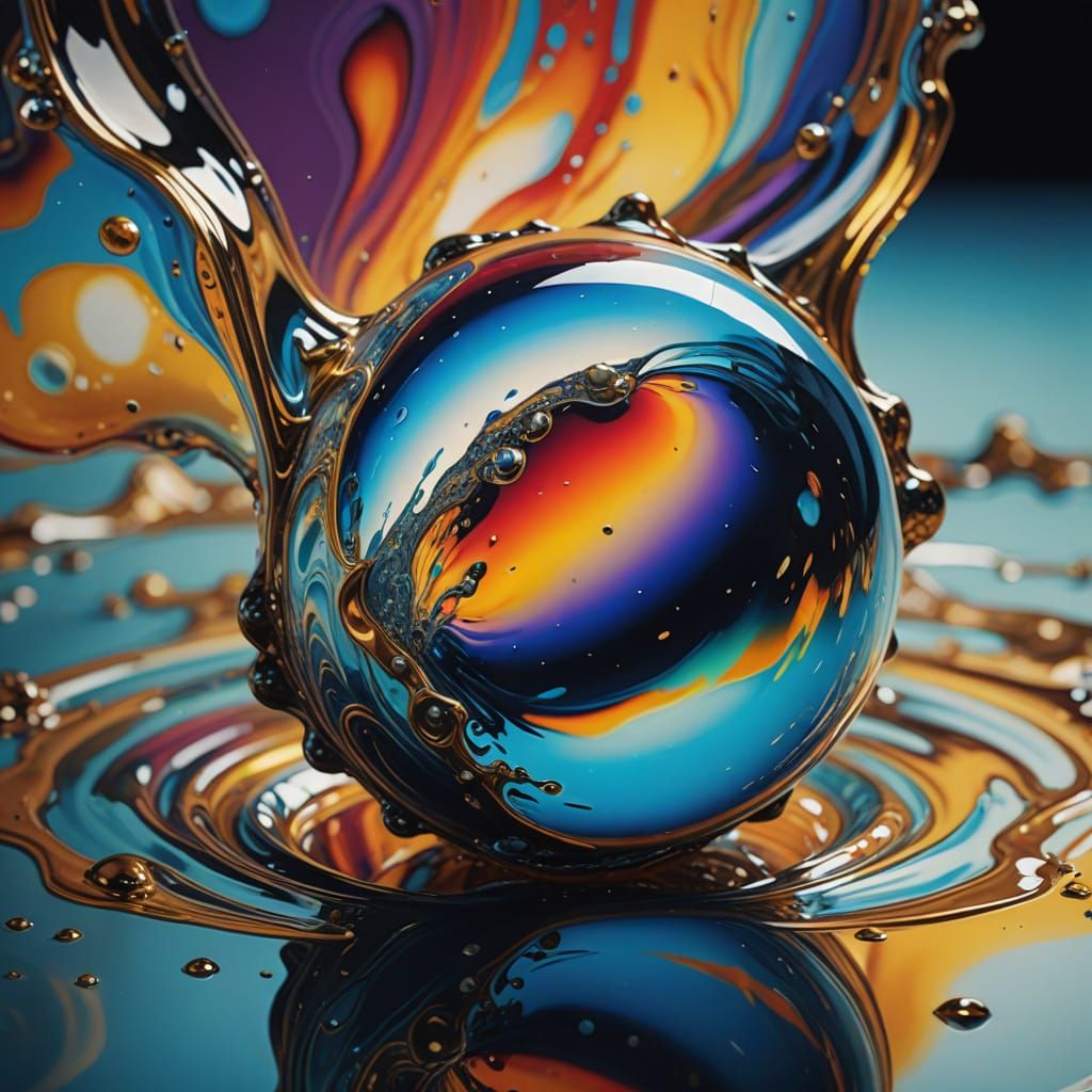 Ethereal Glass Orb in Vibrant Oil Painting