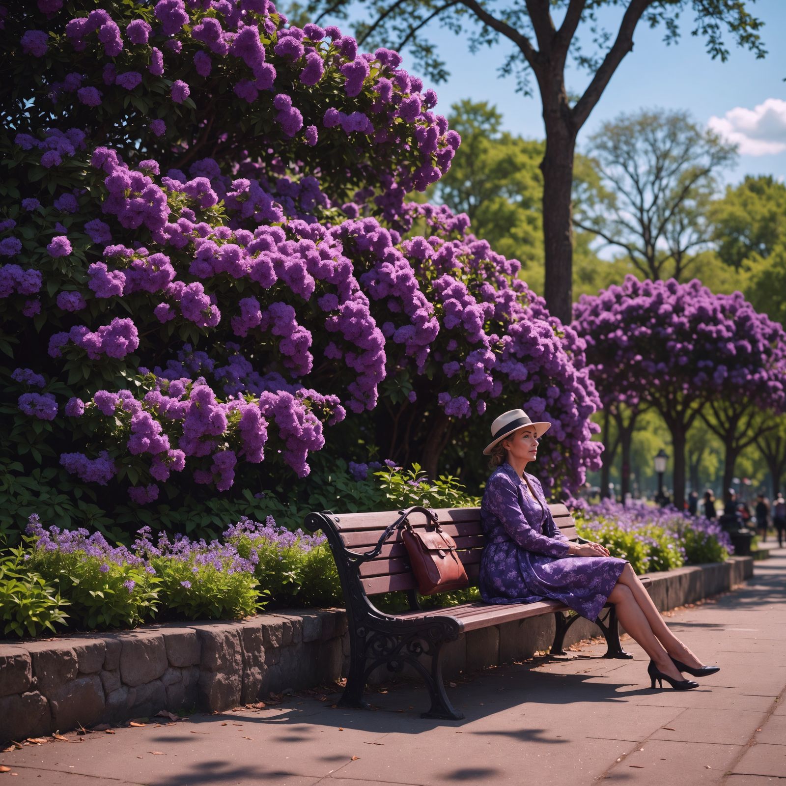 Hyperrealistic Lady in a Vibrant Floral Setting