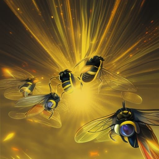 Bumble Bee Flight in Anime Style with Ghibli Effects