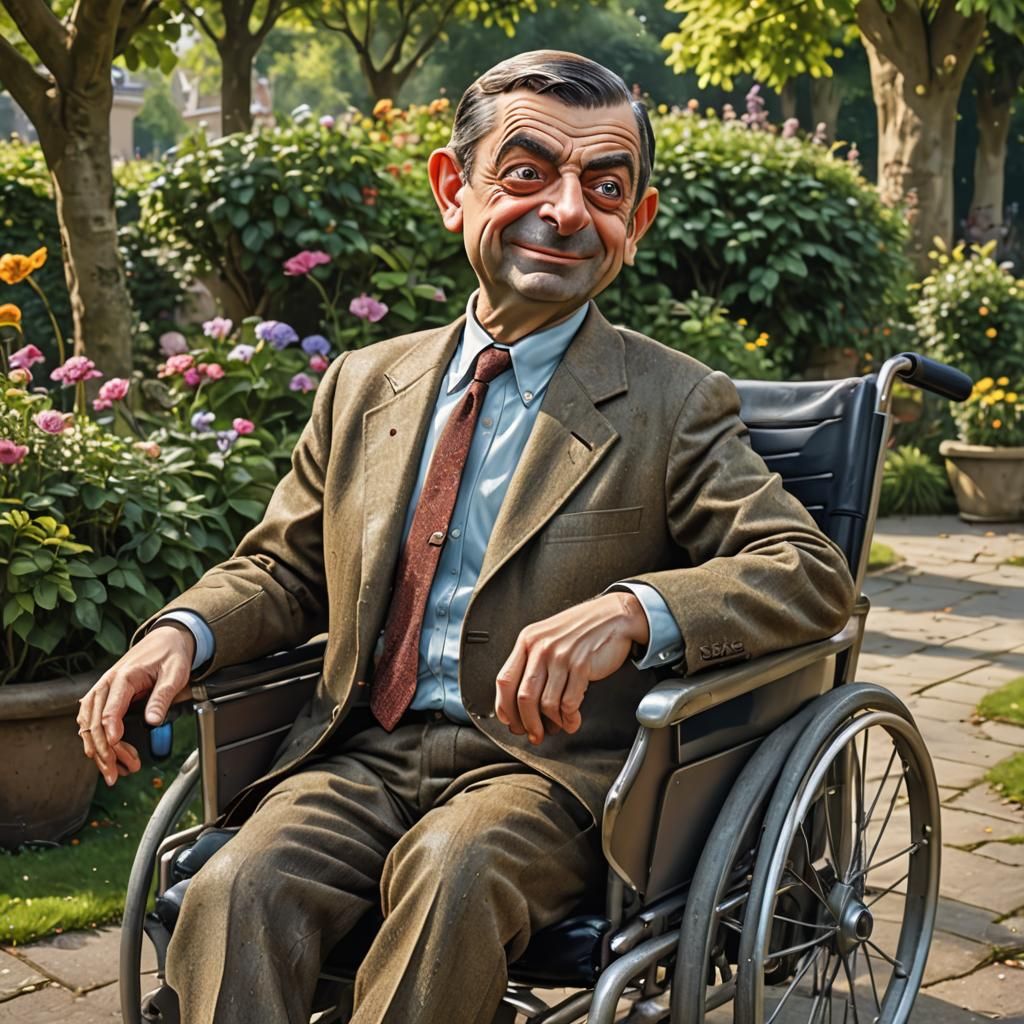 Centenarian Mr. Bean in Hyperrealistic Caricature